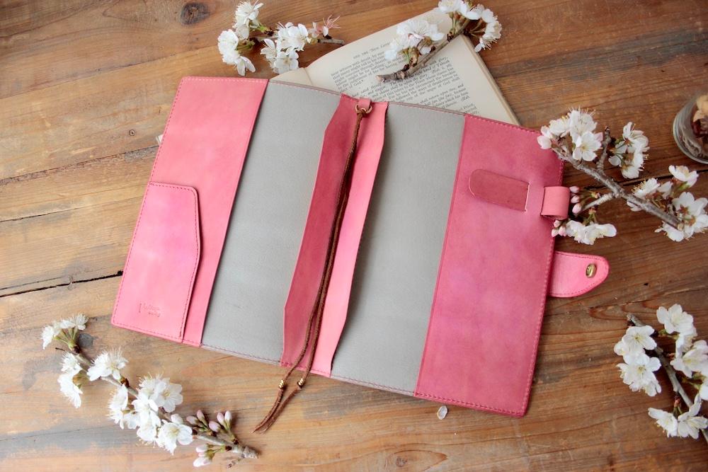 【サイズオーダー可能】ほぼ日手帳カバー（カズン用A5サイズ）/手染めサクラ　受注製作品 | 3枚目