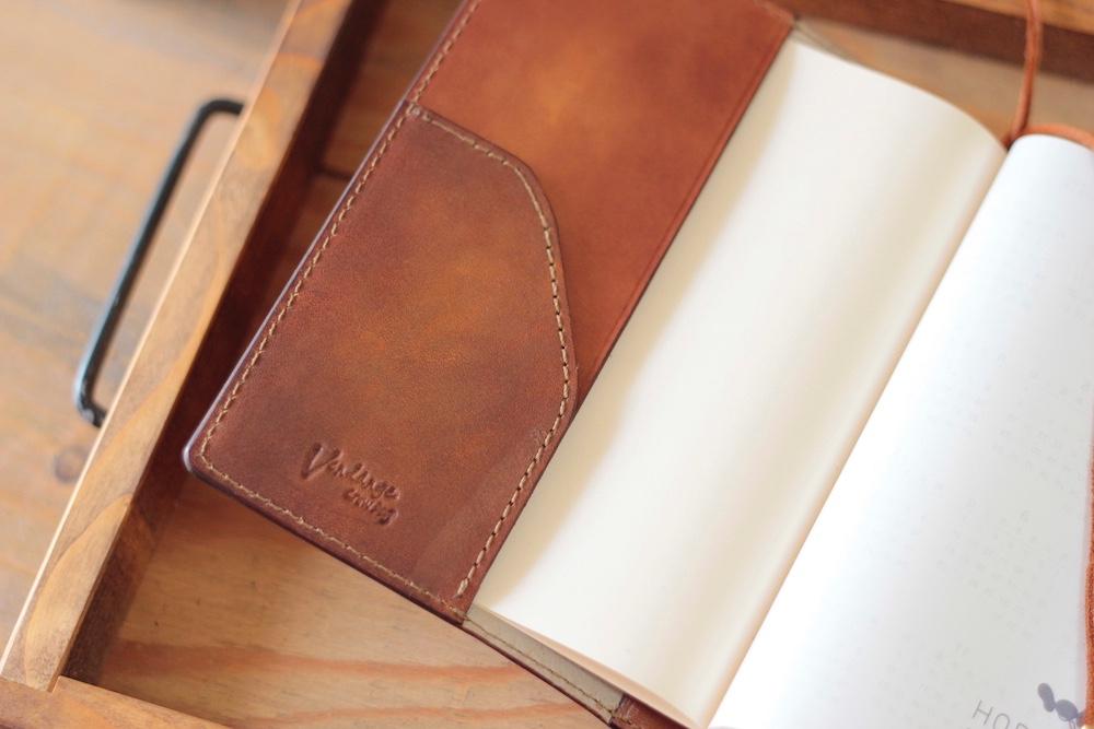 【サイズオーダー可能】ほぼ日手帳カバー/手染め手染めサクラ、真鍮ボタン付き　受注製作品 | 7枚目