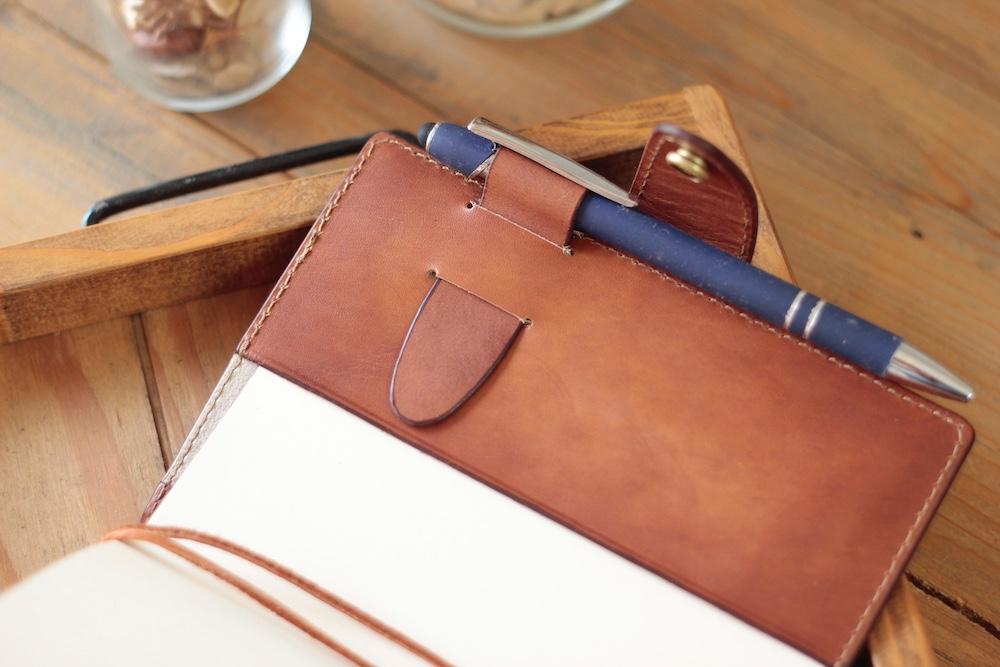 【サイズオーダー可能】ほぼ日手帳カバー/手染め手染めサクラ、真鍮ボタン付き　受注製作品 | 8枚目